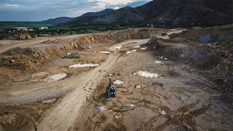 The Epiroc SmartROC T40 being used in a quarry in Colombia