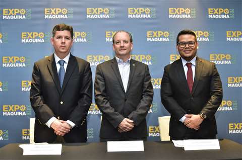 Adolfo Icaza, presidente de ADIMAQ; José Quijano, presidente de EXPO MÁQUINA 2020 y Javier Zamorano, director ejecutivo de ADIMAQ.